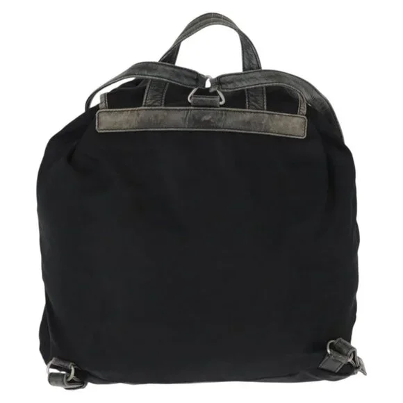 PRADA Backpack Nylon Leather Black Silver Auth 151999 - Picture 3 of 16